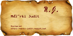 Márki Judit névjegykártya